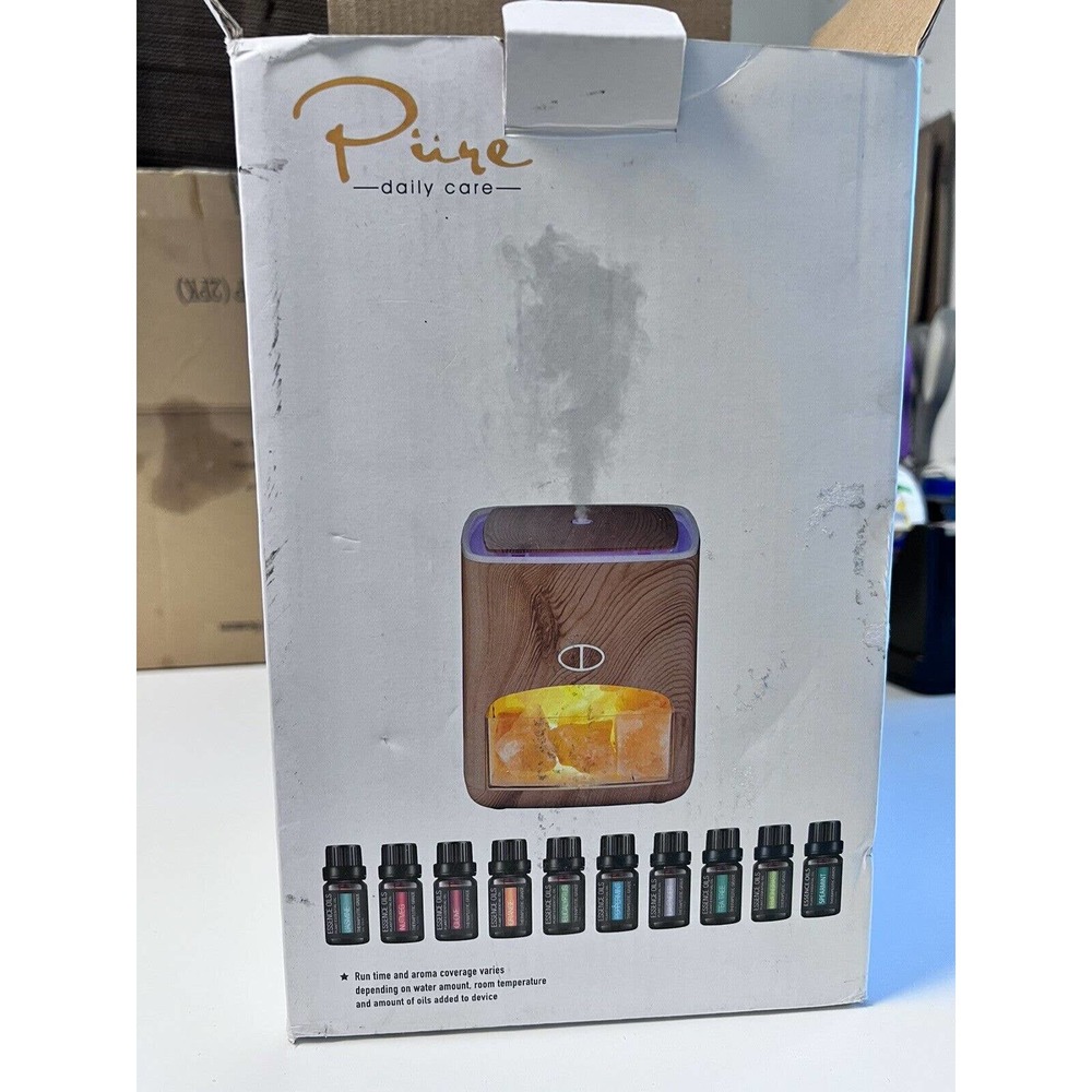 Pure Himalayan Salt Stone Diffuser 10 Essential Oils Aromatherapy Bundle READ!